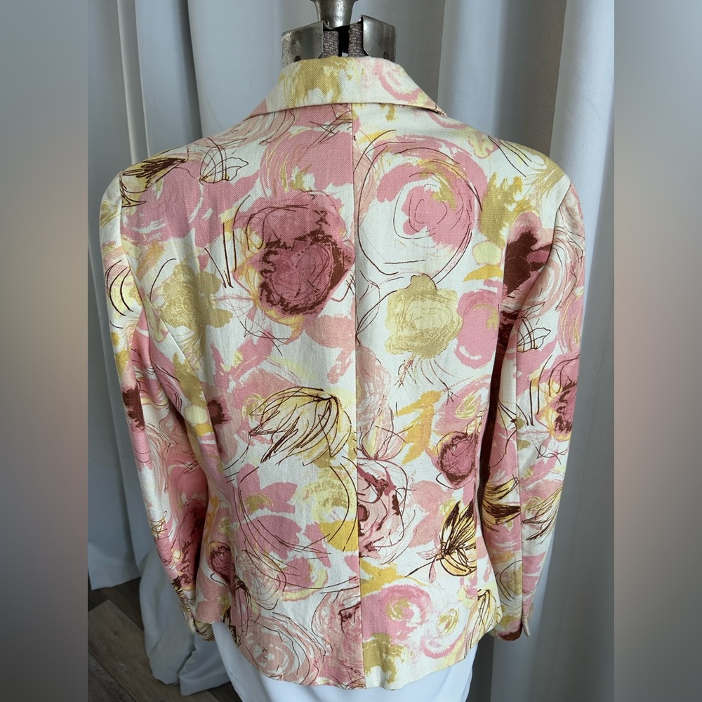 Ann Taylor Pink and Yellow Floral Blazer - Picture 3 of 4